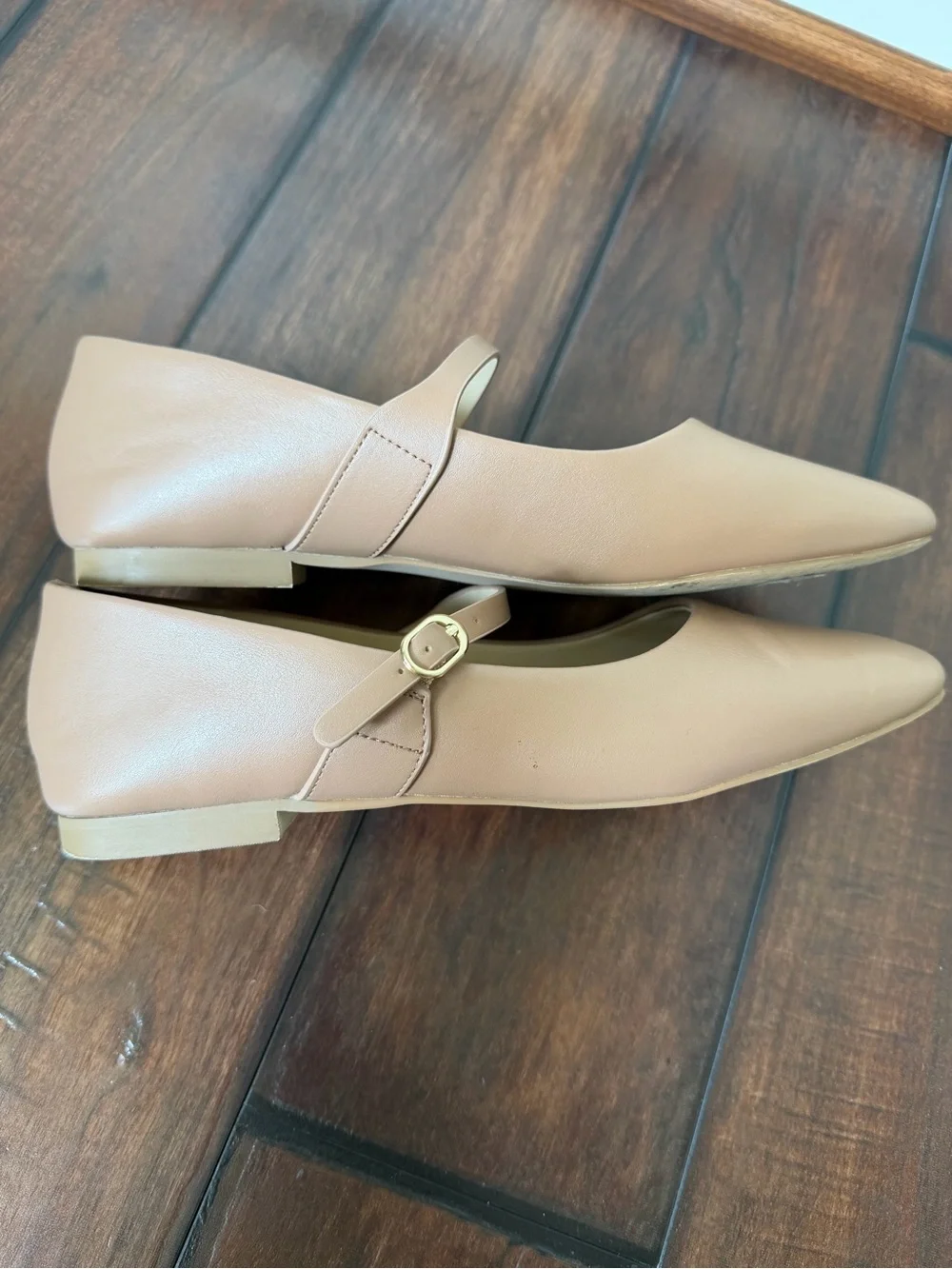 Banana Republic Factory Vegan Leather Nude Tan Mary Jane Flat